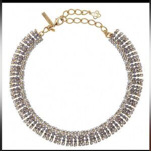 NWOT Oscar de la Renta Gold and Blue Mesh Necklace